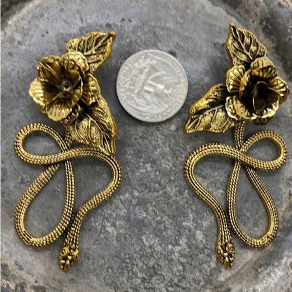NEW Serpent & Roses Statement Earrings - Picture 11 of 11